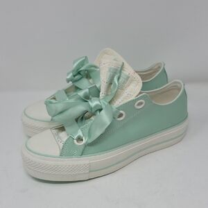 Converse Mint Green and White Sneakers Women's Size 9
